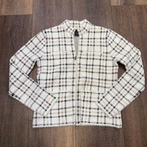 Tahari soft dressy plaid coat business work wear blazer